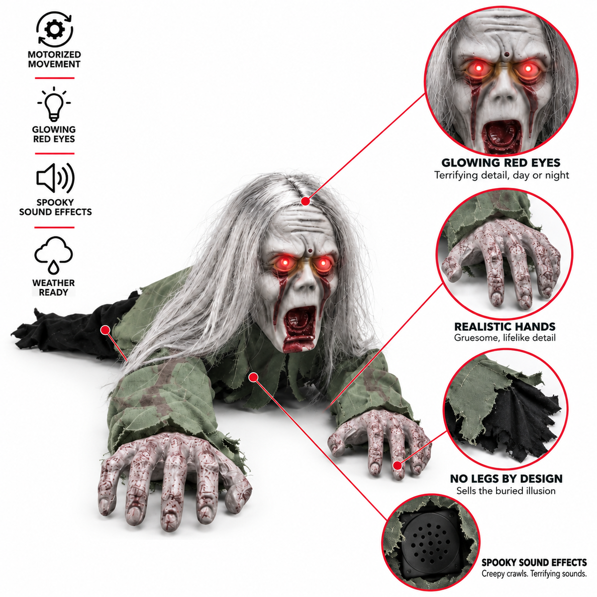 DeadCrawl - Animated Crawling Zombie Halloween Prop